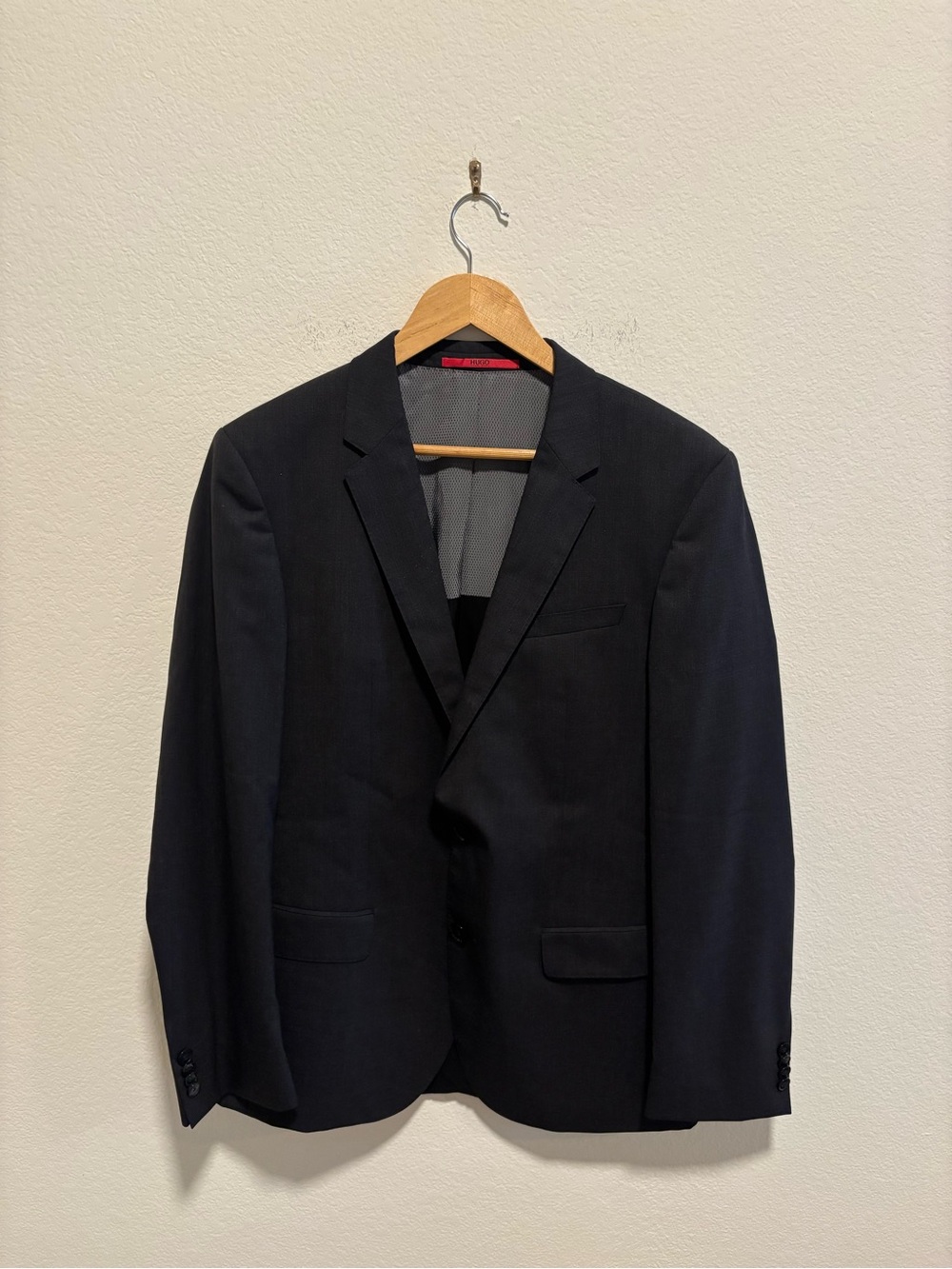 HUGO boss Men’s Black Single-Breasted Blazer - Performance lined